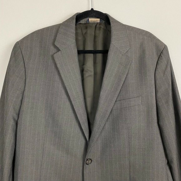 Banana Republic Brown Stripe 2 Button Blazer Size 46L - Picture 2 of 12